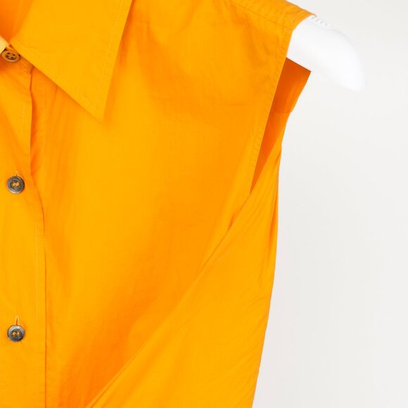 Sofie D'Hoore Orange Button Up Tie Front Shirt - Picture 5 of 10